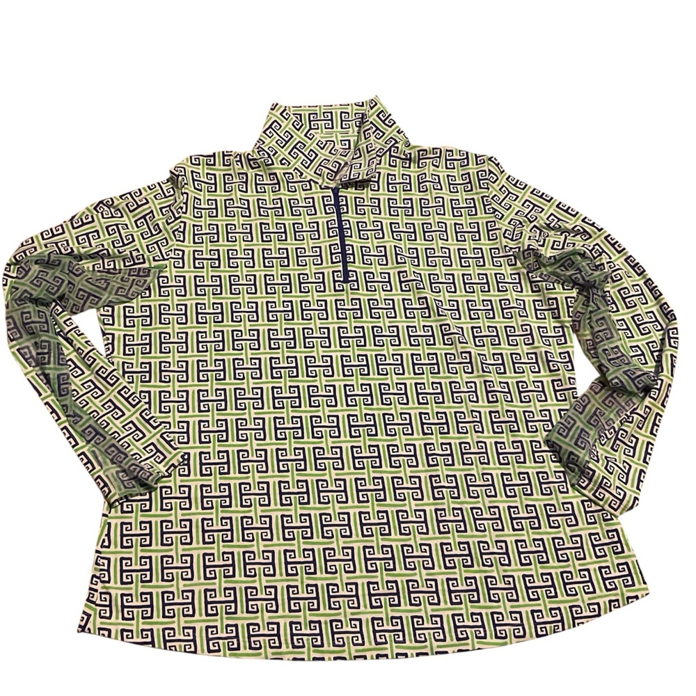 IBKUL Long Sleeve quarter zip‎ Green and Black